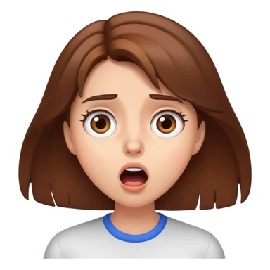 shocked brown hair female sticker