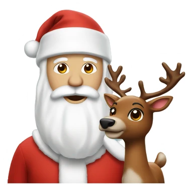 White Santa with Rudolph  sticker