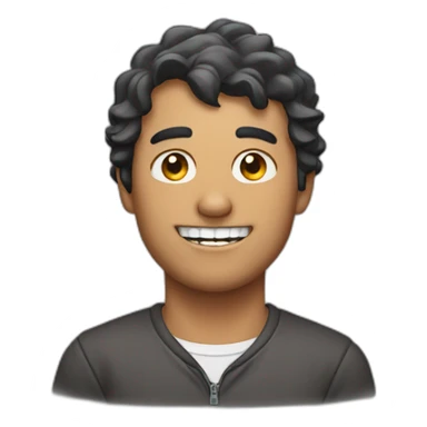 Man with bunny- teeth sticker