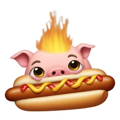 Pig in hot dog sticker