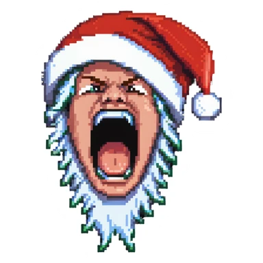 screaming face wearing a Santa hat sticker