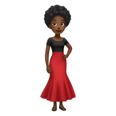 Black girl in fancy red dress sticker