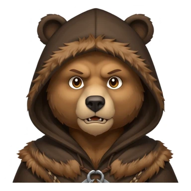 bear warrior with hood sticker