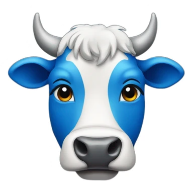 blue cow head sticker