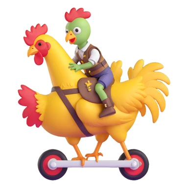 baby zombie riding a chicken, chicken jockey sticker