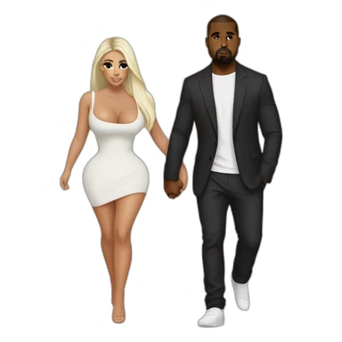 kim kardashian carrying midget kanye sticker