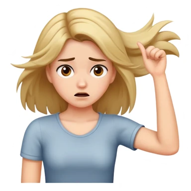 An annoyed girl flipping her hair with one arm  sticker