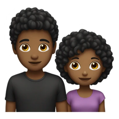 A boy with a black gir sticker