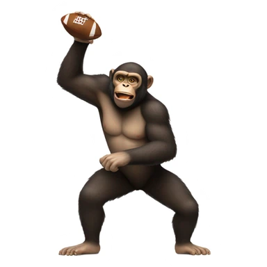 Ape throwing a football sticker