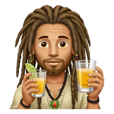 Guy with dreads drinking tequila  sticker