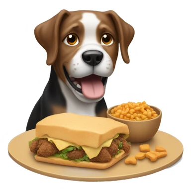 Dog eating his food sticker