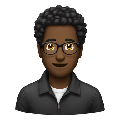black male with glasses and hair, facing sideways to the right  sticker
