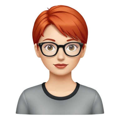 woman with red hair wearing glasses sticker