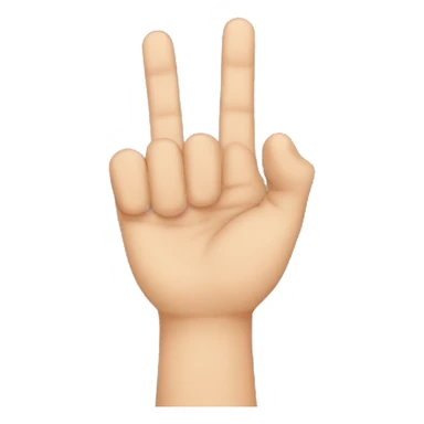 middle finger down, but all other fingers and up sticker