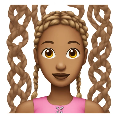 A brown skinned lady with braids and pink lips sticker