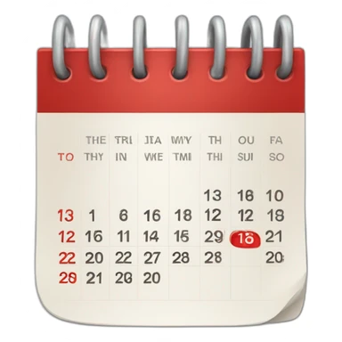 Calendar with red days sticker