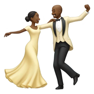 man and woman dancing  sticker