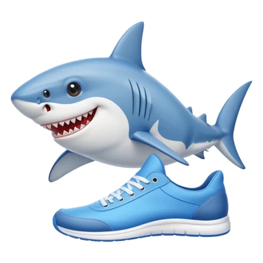 cartoon shark with shoes sticker