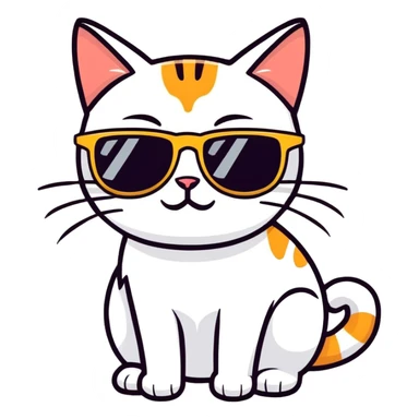 Cat with sunglasses sticker