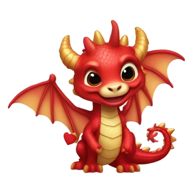 un dragon con corazones en los ojoz y babiando sticker