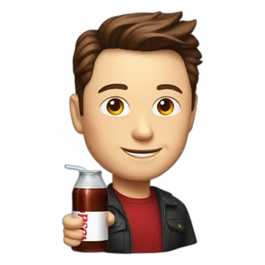 elon musk drink cola sticker