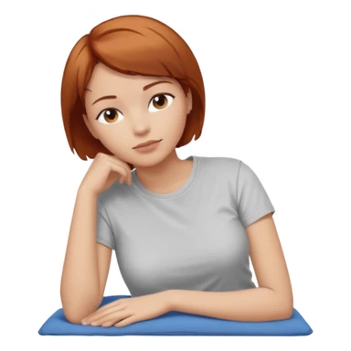 a woman, alone, short hair, light skin, auburn hair, laying on her side, facing away. do not include other people, faces, or characters sticker
