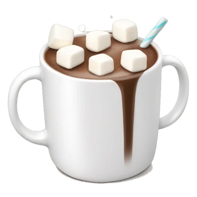 Christmas White mug of hot chocolate with marshmallows  sticker