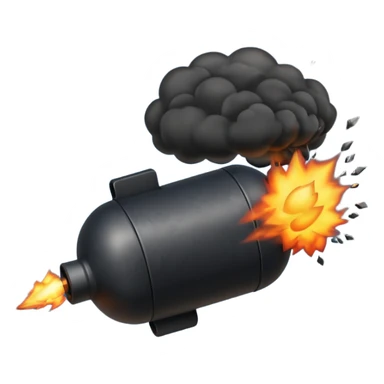 small bomb with black smoke sticker