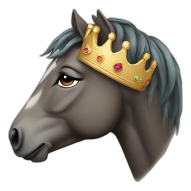 crying horse with a crown sticker
