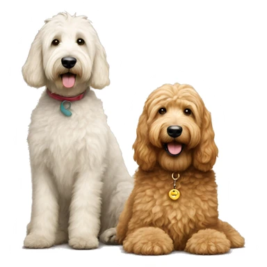 golden doodle sitting with st. berdoodle sticker