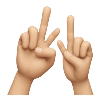 a hand sign splitting another hand in vertical sticker
