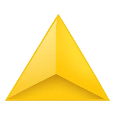 Emoji-style triangular flag, bright yellow, flat design, no folds or shading, simple and clean, minimalistic, centered on plain white or transparent background, high resolution sticker