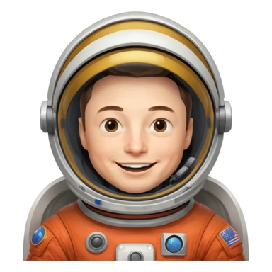 Elon Musk in the space Laughing sticker