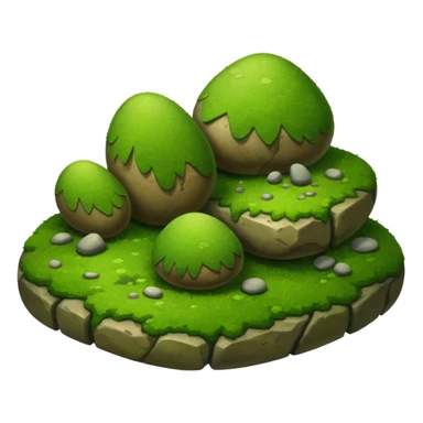 A patch of bright moss covering smooth forest stones.









































 sticker