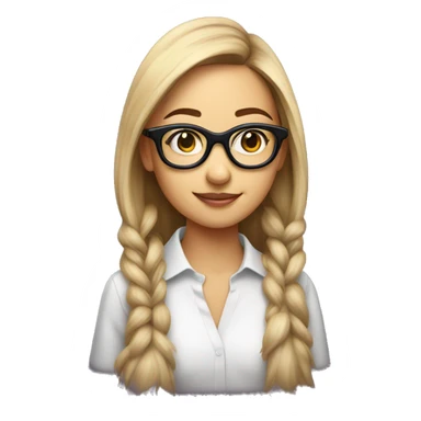 Pretty Girl with glasses on top of ostrich sticker