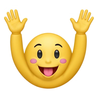 a emoticon with the tongue out, holding up both hands in a shape of an L sticker