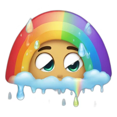 rainbow tears sticker