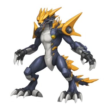  Cool Edgy Digimon-Fakemon-Garurumon-Greymon with edgy markings full body sticker