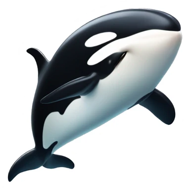 Orca whale face super surprised and excited very expressive cute sticker
