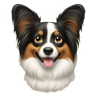 New Year's Eve papillon dog  sticker