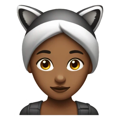 girl with a raccoon on her head sticker