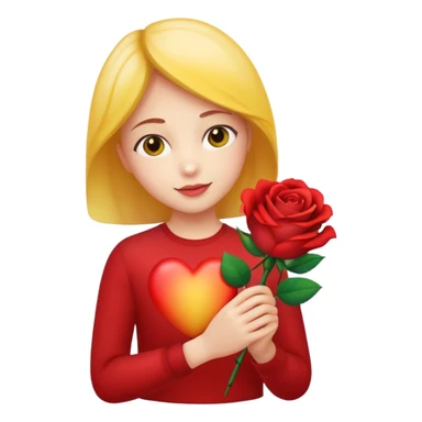 Gradient roses with from yellow to red with heart holding sticker