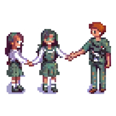 boy and girl shaking hands sticker