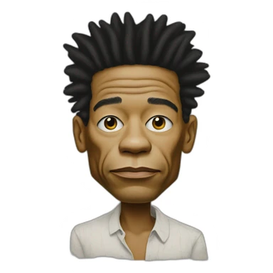 cartoon portrait of Jean-Michel Basquiat sticker