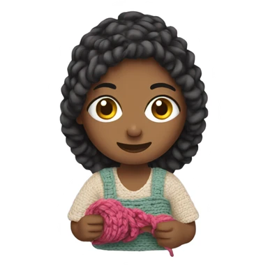 Girl crocheting sticker