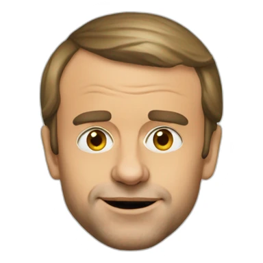 Emmanuel macron having red face sticker