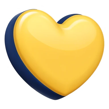 Sarı Lacivert Kalp sticker