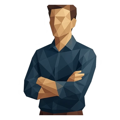 low-poly polygonal style man sticker