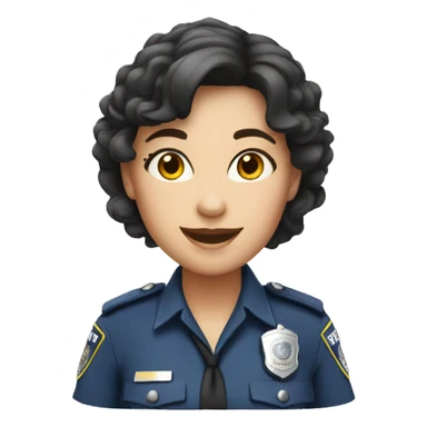 A police woman, white skin, happy sticker