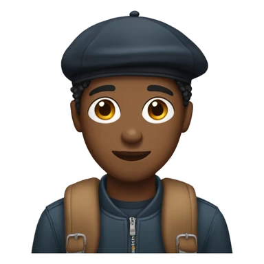 black male teenager wearing a beret sticker
